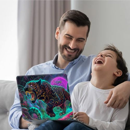 DEGDFSGR 12.1-15.6 Inch Universal Reusable Laptop Skin Sticker Decal, Waterproof Removable Protector for Notebook Cover, Scratch-Resistant Vinyl Cuttable Full Wrap Sticker, Glowing Neon Black Panther - color: Glowing Neon Black Panther