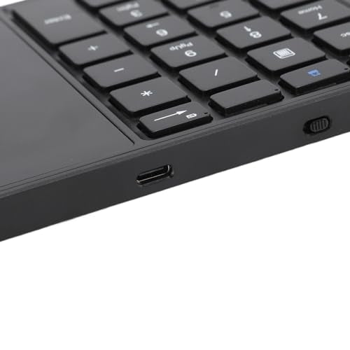 XUMIUZIY Numeric Keypad, 22 Keys Dual Modes Bluetooth4.2 Wire Less Number Pads with Touchpad, Slim External Numpad Keyboard for Laptop Desktop PC (Black) - color: Black