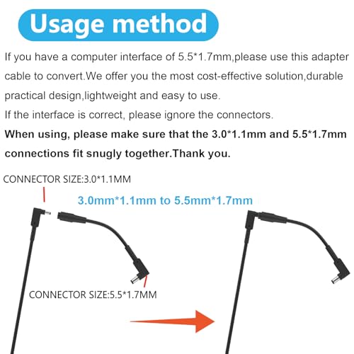 45W Laptop Charger for Acer Aspire 1 3 5 N20C5 N23C3 N20C4 N19H2 A315-24P-R7VH A515-45-R74Z A515-46 A315-23 A315-24P A515-56 ADP-45FE F PA-1450-26 Small Pin 3.0x1.1mm AC Adapter Laptop Power