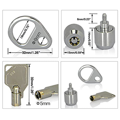 Silver Metal Desktop Computer Lock with Key, Anti-Theft, Modern Style, Works with Most Desktops & Docking Stations