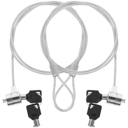 Hemobllo 2 Sets Cable Lock, Keyed Cable Lock Security Hardware Cable Lock Portable Monitor