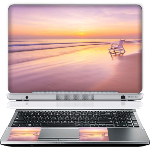 13 13.3 Inch Laptop Skin Sticker Cover Premium Sticker Cover Art Decal Decorative (Included 2 Wrist Pad Skins) - Sunset Beach - color: 3712, size: 13 Inch