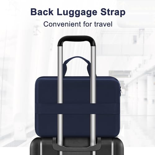 MOSISO Hard Laptop Case 15-15.6 inch, Shockproof Laptop Sleeve with Handle | Compatible with MacBook 16, HP Acer Dell Lenovo ASUS, Waterproof EVA Carrying Case Computer Bag with Pocket&Belt, Navy Blue - color: Navy Blue, size: 16 inch