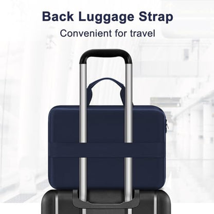 MOSISO Hard Laptop Case 15-15.6 inch, Shockproof Laptop Sleeve with Handle | Compatible with MacBook 16, HP Acer Dell Lenovo ASUS, Waterproof EVA Carrying Case Computer Bag with Pocket&Belt, Navy Blue - color: Navy Blue, size: 16 inch