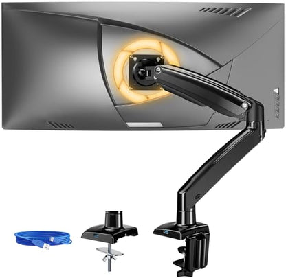 ErGear 17 to 49 inches Single Monitor Mount for Ultrawide Screens,Holds 26.5lbs,Heavy Duty Single Monitor Arm,Single Monitor Stand with Swivel,Tilt,Rotation for Home and Office,VESA 75/100mm - size: 17"-49", style: Single Arm