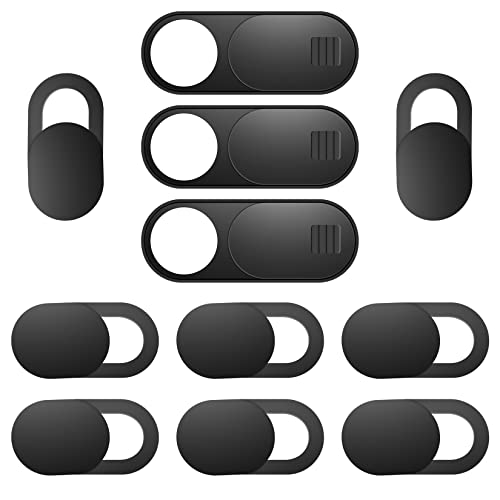 ZUCUCUC Webcam Cover, 11 Pack Laptop Camera Cover Slide, Phone Camera Cover, Ultra Thin Webcam Cover Slide Compatible with MacBook, Laptop, iMac, Desktop, PC, iPad, iPhone, Cell Phone - color: Black (Small 8 Pcs+Large 3 Pcs)
