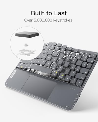 Inateck Bluetooth Keyboard with Touchpad, Ultra Slim and Portable Wireless QWERTY Keyboard, Compatible with Windows and iPad OS, KB01105