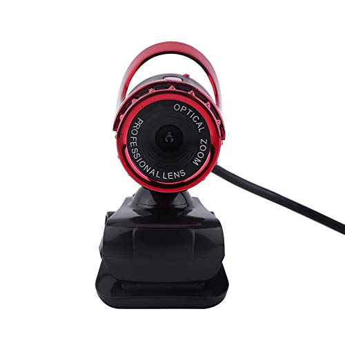HD Webcam 1080P with Built-in Microphone 10-Meter Voice Pickup, 360° Rotation & 30° Tilt Adjustable Stand, for Video Conferencing Online Learning Streaming Gaming Remote Work - color: Red