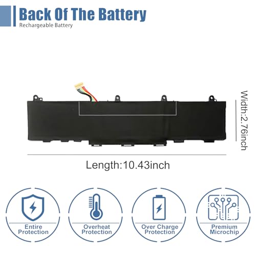 CC03XL 53wh Laptop Battery Replacement for HP ZBook Firefly 15 G7 G8 EliteBook 855 850 G7 G8 Series Notebook HSTNN-UB8W HSTNN-DB9O L77622-2C1 L77622-2C2 L77622-541 L77991-005 11.55V 4400mAh - size: 10.46*2.81*0.27 inch CC03XL