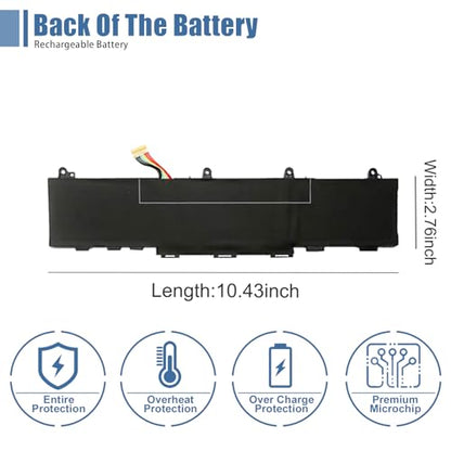 CC03XL 53wh Laptop Battery Replacement for HP ZBook Firefly 15 G7 G8 EliteBook 855 850 G7 G8 Series Notebook HSTNN-UB8W HSTNN-DB9O L77622-2C1 L77622-2C2 L77622-541 L77991-005 11.55V 4400mAh - size: 10.46*2.81*0.27 inch CC03XL