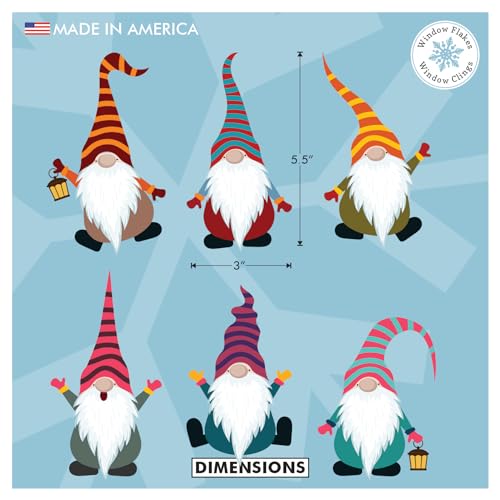 6 x Gnomes Laptop Stickers Set - Cute Gnome Sticker Decals for Laptop - Computer Laptop Decals Aesthetic - Skateboard, Journal and Water Bottle Stickers - style: Large Gnome Stickers (Set of 6)
