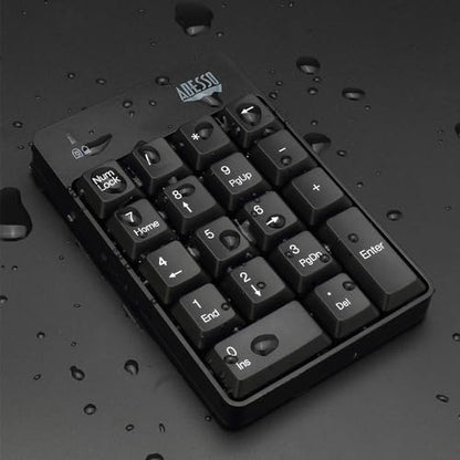 Adesso WKB-6010UB - Wireless Spill Resistant 18-Key Numeric Keypad Number Pad, Black
