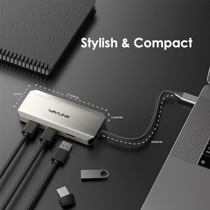 Laptop Docking Station, WAVLINK Triple 4K Docking Station with Dual HDMI, DP, 100W PD in, 3 USB-A2.0 for Wireless Device, Compatible with Dell/HP/Lenovo etc, Windows Systerm Computer Only