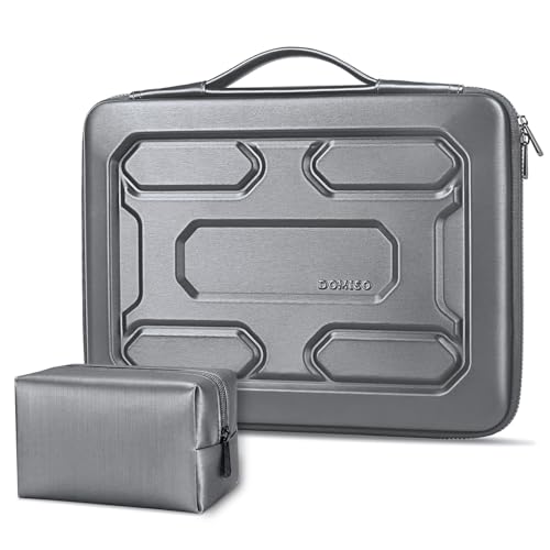 DOMISO Laptop Hard Case 17-17.3 inch Waterproof Shockproof Hard Shell Laptop Sleeve with Handle & Storage Pocket, Compatible with MacBook, HP, Dell,Dark Grey - color: Dark Grey, size: 17.3 inch