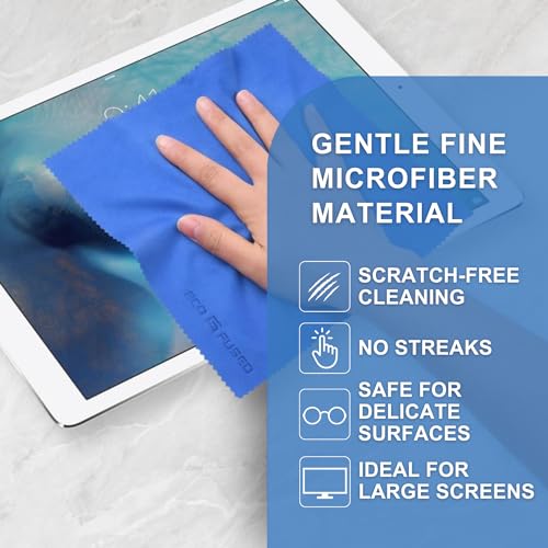 Eco-Fused Microfiber Cleaning Cloth - 8 x 8 Inch Microfiber Cloth - Pack of 5 Lens Cleaning Wipes - Cleaning Cloth for Glasses, Eyeglasses, Camera Lens & Phones - color: 5 Pack - 8 X 8 Inch