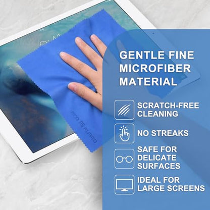 Eco-Fused Microfiber Cleaning Cloth - 8 x 8 Inch Microfiber Cloth - Pack of 5 Lens Cleaning Wipes - Cleaning Cloth for Glasses, Eyeglasses, Camera Lens & Phones - color: 5 Pack - 8 X 8 Inch
