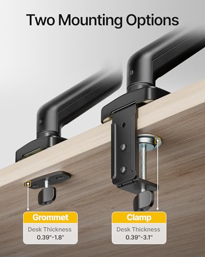 monTEK 2-in-1 Laptop & Monitor Desk Mount, Fits 12–18"Laptops & 32" Screens | 2-in-1 Desk Mount with Removable Vented Laptop Tray, Full Motion Arm with Clamp/Grommet Base, 75/100 VESA Mount - style: Single Arm