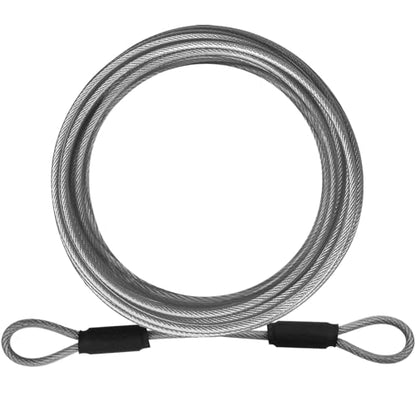 1/8" Stainless Steel Security Cable Luggage Lock, Double Loop,1Pack | Rustproof, flexible wire rope, 4/6/10/15FT, anti-theft, weatherproof, durable, for luggage bike gate - color: Black, size: 10ft (1Pack)