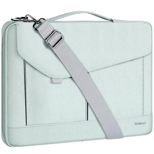 DOMISO 17-17.3 Inch Laptop Sleeve Bag Business Briefcase Messenger Bag Compatible with 17.3" Dell Computer/HP Pavilion 17/ProBook 470/MSI GS73VR Stealth PRO/LG Gram 17,Deep Mint Green - color: Deep Mint Green, size: 17 - 17.3 Inch