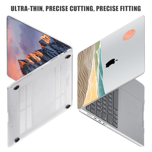 for with MacBook Pro 14 inch Case 2026-2021 M5 M4 M3 M2 M1 Pro/Max A3426 A3427 A3434 A3112 A3401 A2918 A2992 A2779 A2442, Hard Shell with Keyboard Cover+Protective Film, Sunset - color: Sunset