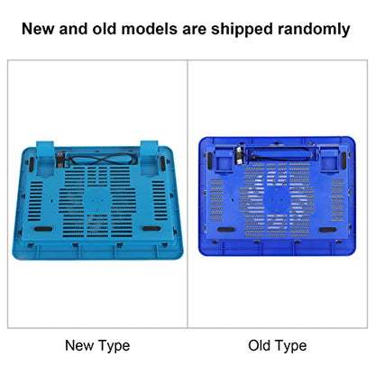 Drfeify Laptop Cooling Pad, Ergonomic Stand, Super Quiet Fans, USB Hub Design for Gaming 14 Inch or Less, Lightweight, Metal Mesh, Black (Blue) - color: Blue