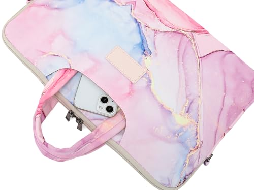 DACHEE Laptop Shoulder Bag for 15 Inch/15.6 Inch Macbook Pro - color: Pink Marble Shoulder