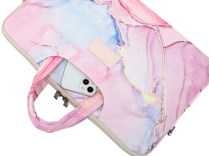 DACHEE Laptop Shoulder Bag for 15 Inch/15.6 Inch Macbook Pro - color: Pink Marble Shoulder
