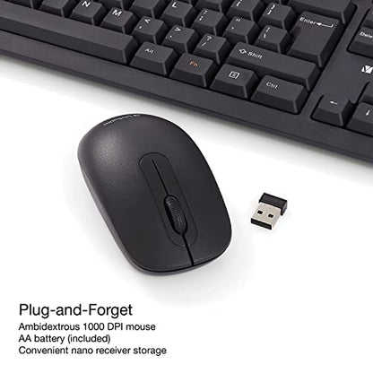 Verbatim Slimline Wireless Keyboard and Mouse Combo 2.4GHz USB Plug-and-Play Numeric Keypad Adjustable Tilt Legs Optical Wireless Mouse Full-Size Computer Keyboard Compatible with PC, Laptop 70741 - style: Wireless Keyboard & Mouse