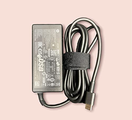 HP Original Replacement L42206-004 - 45W 15V 3A USB-C AC Adapter for HP Spectre 13 X360, Elite X2 1012 G1, Compatible with P/N: TPN-AA07, L43407-001, L42206-004, TPN-LA19, L43407-001, L42206-001.
