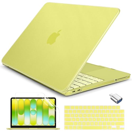 Batianda CrystalMist Case for MacBook Neo 13 Inch 2026, Frosted Citrus | 4-in-1 Bundle Official Color Matched, Frosted Translucent Shell, Anti-Fingerprint Matte Finish, Slim Lightweight Protection - color: Matte Citrus