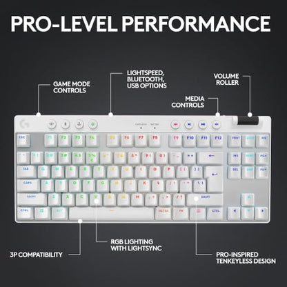 Logitech G Pro X Superlight 2 Lightspeed Wireless Gaming Mouse + G Pro X TKL Lightspeed Wireless Gaming Keyboard (Tactile) Bundle - White - color: White, size: Classic, style: Mouse + Keyboard