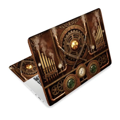 3Pcs Laptop Skin Sticker Decal Steampunk Motherboard PVC Laptop Sticker Fits for 12-16 Inch Notebook Waterproof Scratch Proof Universal Notebook PC Personalized Protector Gift - color: dark brown