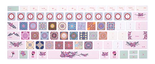 HRH English Silicone Keyboard Cover Skin for Microsoft Surface Pro | With Surface Pro 4, Pro 5 2017, Pro 6 2018, Pro 7 2019,12.3-inch Surface Pro 6,Dustproof,Soft-Touch,Ultra Thin,Ethnic Pattern - color: Ethnic pattern
