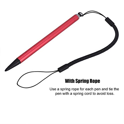 Universal Touch Pen, Black/Silver/Red Resistive POS PDA Navigator Tablet Screen Touch Painting Pen with Hanging Spring Rope(Red) - color: Red