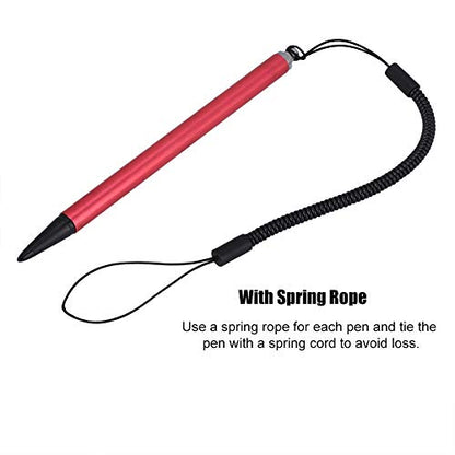 Universal Touch Pen, Black/Silver/Red Resistive POS PDA Navigator Tablet Screen Touch Painting Pen with Hanging Spring Rope(Red) - color: Red