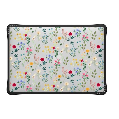 CASETiFY Impact MacBook Pro 13" (M1/M2/Intel) Case [Cushioned Impact Corners/Scratch-Resistant/Anti-Slip Grip] - Spring Botanicals 2 - Clear Black - color: Spring Botanicals 2, size: MacBook Pro 13