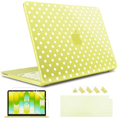May Chen Compatible with MacBook Neo 13 inch Case 2026 Model A3404, Plastic Hard Shell,Keyboard Cover,Screen Protector,Dust Plug, for MacBook Neo 13" with A18 Pro Chip, Citrus Polka dot - color: Citrus Polka dot