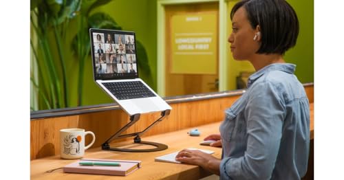 Twelve South Curve Flex | Ergonomic Height & Angle Adjustable Aluminum Laptop/MacBook Stand/Riser, fits 10"-17" - color: Matte Black