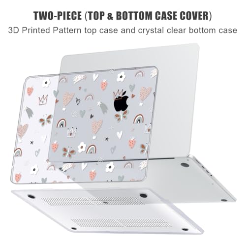 for with MacBook Pro 14 inch Case 2026-2021 M5 M4 M3 M2 M1 Pro/Max A3426 A3427 A3434 A3112 A3401 A2918 A2992 A2779 A2442, Hard Shell with Keyboard Cover+Protective Film, Cute ﻿ - color: Cute