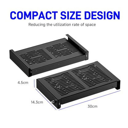 Quiet 2 x 120mm USB Fan, Aluminum Stand with Cooling Fan, Compatible with Mac mini - Desktop Organizer for Router, TV Box, Mini PC, Switch- Heat Dissipation Design for Home/Office Use (TF-240)