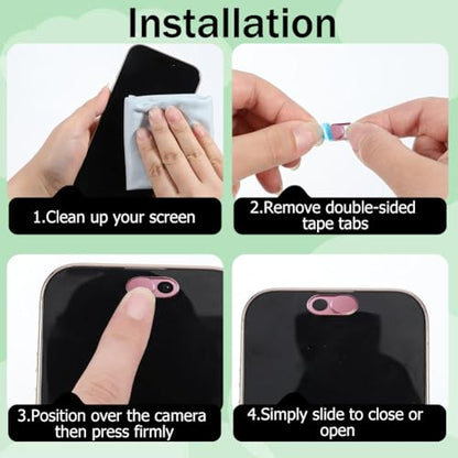 3Pcs Laptop Camera Cover Pink 0.04 Inch Ultra Thin Webcam Cover Slide Metal for Mini PC Phone Laptop Desktop Tablet Aluminum Durable Phone Privacy Protectors for Home Office Travel Use - color: Pink