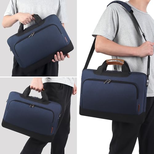 DOMISO 15-15.6 Inch Laptop Bag Business Briefcase Laptop Case Compatible with Lenovo 15.6" Ideapad 330/16" MacBook Pro/HP EliteBook 850 G3/Envy x360 15/Latitude 3580/Acer Chromebook/Asus,Blue - color: Blue, size: 15 - 15.6 Inch