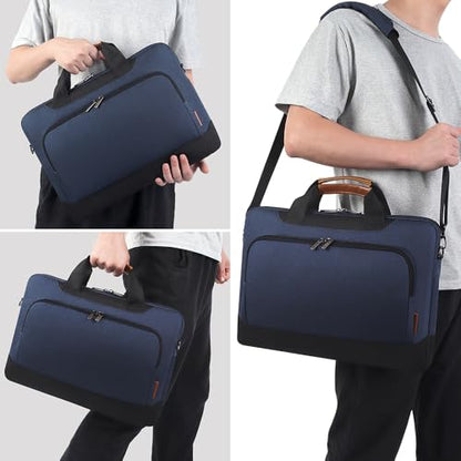 DOMISO 15-15.6 Inch Laptop Bag Business Briefcase Laptop Case Compatible with Lenovo 15.6" Ideapad 330/16" MacBook Pro/HP EliteBook 850 G3/Envy x360 15/Latitude 3580/Acer Chromebook/Asus,Blue - color: Blue, size: 15 - 15.6 Inch