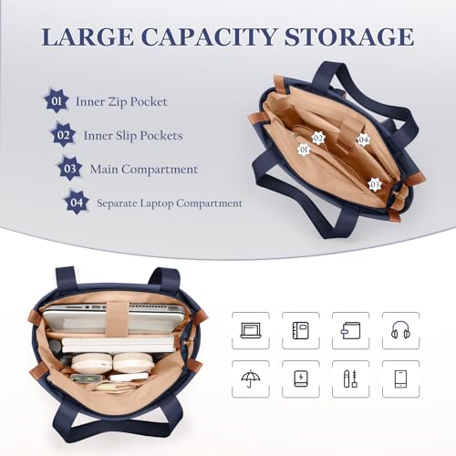 GOLF SUPAGS Convertible Laptop Backpack for Women Casual Daypack Notebook Tote Bag for Work College Travel Leisure (Navy Blue) - color: Navy Blue