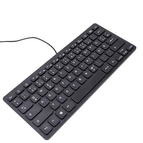Asixxsix 78 Keys Wired Keyboard, USB Wired Minority Language Keyboard with 1.35M Cable, Plug and Play for Office, Computer and Laptop (German) - size: German