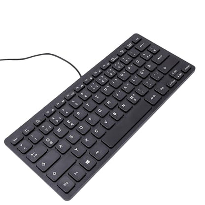 Asixxsix 78 Keys Wired Keyboard, USB Wired Minority Language Keyboard with 1.35M Cable, Plug and Play for Office, Computer and Laptop (German) - size: German