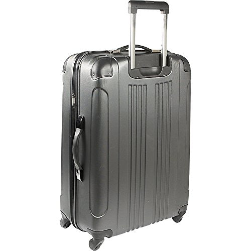 Kenneth Cole REACTION Out of Bounds Lightweight Hardshell 4-Wheel Spinner Luggage, Charcoal, 28-Inch Checked - color: Charcoal, size: 28-Inch Checked