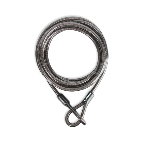 Kwikset Looped End Security Cable, 15 ft, 1/2 in Diameter, Steel, Black | Heavier 1/2 in Cable for Bikes, Generators, Grills and Jobsite Gear; Pair with Any Padlock, 15 ft Reach - size: 1/2" Diameter