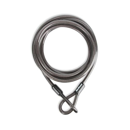 Kwikset Looped End Security Cable, 15 ft, 1/2 in Diameter, Steel, Black | Heavier 1/2 in Cable for Bikes, Generators, Grills and Jobsite Gear; Pair with Any Padlock, 15 ft Reach - size: 1/2" Diameter