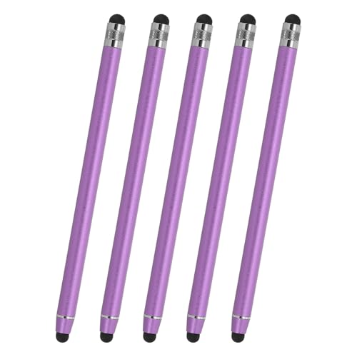 PATIKIL 5 Pcs Stylus Pens for Touch Screen, 2 in 1 High Sensitivity Universal Pen Capacitive Stylus for Phone Tablets Laptop Touch Screen Devices, Purple - color: Purple
